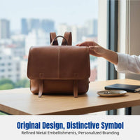 Vegetable Tanned Leather Delivery Backpack, Multi-Carry, Retro Casual, Unisex, Travel Bag