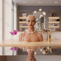 Mannequin Head Realistic Look Hairpiece Display Head Photography Prop Female Bust Form for Salon Owners, Photo Studio, Shop Window, Beauty Store