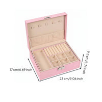Jewelry Box Secure Metal Clasp Jewelry Storage Case Large Capacity Accessory Box Soft Luxurious Textile Lining for Dresser Top