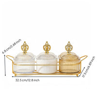 Light Luxury Design Multi-Compartment Nut Serving Platter Dust and Divided Serving Tray with Lid Removable Compartments