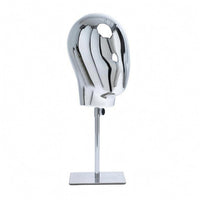 Electroplated Head Bust Stylized Face Reflective Display Mannequin with Base