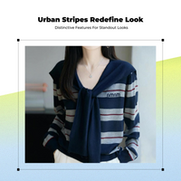 Women's Pullover Sweater Striped Knit, Fall, Navy