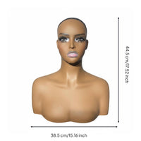 PVC Mannequin Head Tanned Skin Tone Hairpiece Display Head for Hairstylists