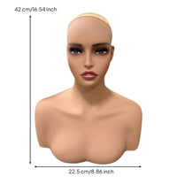 Hairpiece Bust Mannequin Skin Tone Hairpiece Display Bust for Photography