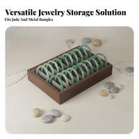 Multi-Compartment 20 Slot Bracelet Tray Showcase Quality Wooden Frame Jewelry Display Anti-Slip Surface for Retailers, Dresser Top, Closet