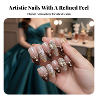 Press On Nails, Honey Spotted, Iridescent, Autumn Nail Art