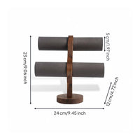 Walnut Bracelet Display Rack Tabletop Wooden Jewelry Display Stand Sturdy