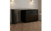 Easy to Clean Dressing Table with Storage Cabinet Adjustable Configuration Vanity with Chest of Drawers Scratch-Resistant Extendable Dressing Table Waterproof for Small Areas