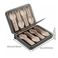 Watch Storage Case Portable Travel Watch Case Fastener Closure Slim Design for Travelers, Business Trips
