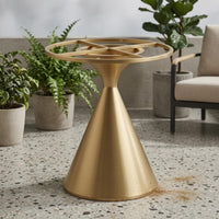 Conical Table Base Metallic-Look Finish Cross Braced Base Support Metal Table Pedestal Reinforced Furniture Part No Assembly