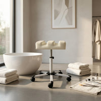 Footrest Stool with Wheels Padded Furniture Rolling for Beauticians