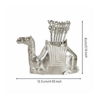 7 Pieces Camel Spoon Set with Holder Shiny Finish for Afternoon Tea, Party