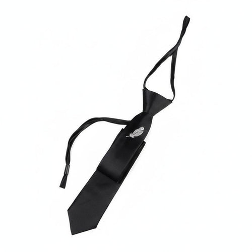 Crown Embroidered Tie Easy to Wear Fastener Necktie Pre-Tied Slim Tie Fashionable Design Pre-Tied Slim Necktie Wrinkle Resistant
