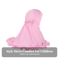 Frill Hem Lace Hijab, Malay Sheer Fabric, Girls Headscarf, Middle East, Saudi Style