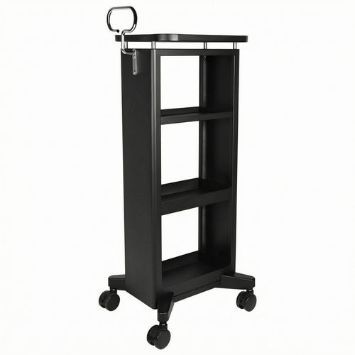 Salon Trolley Metal Rolling Cart Open Shelving for Stylists