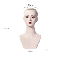 Realistic Mannequin Head with Shoulders Polished Surface Display Bust Head