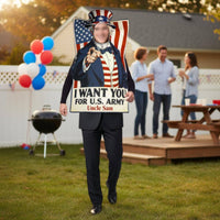 Uncle Patriotic Figure Poster Costume Stage Performance American Flag Outfit Red
