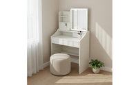 Small Dressing Table Set Space-Saving Design Cosmetic Vanity with Drawers