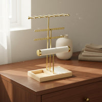 Multi-Layer Metal Jewelry Display Space-Saving T-Shaped Bar Jewelry Stand