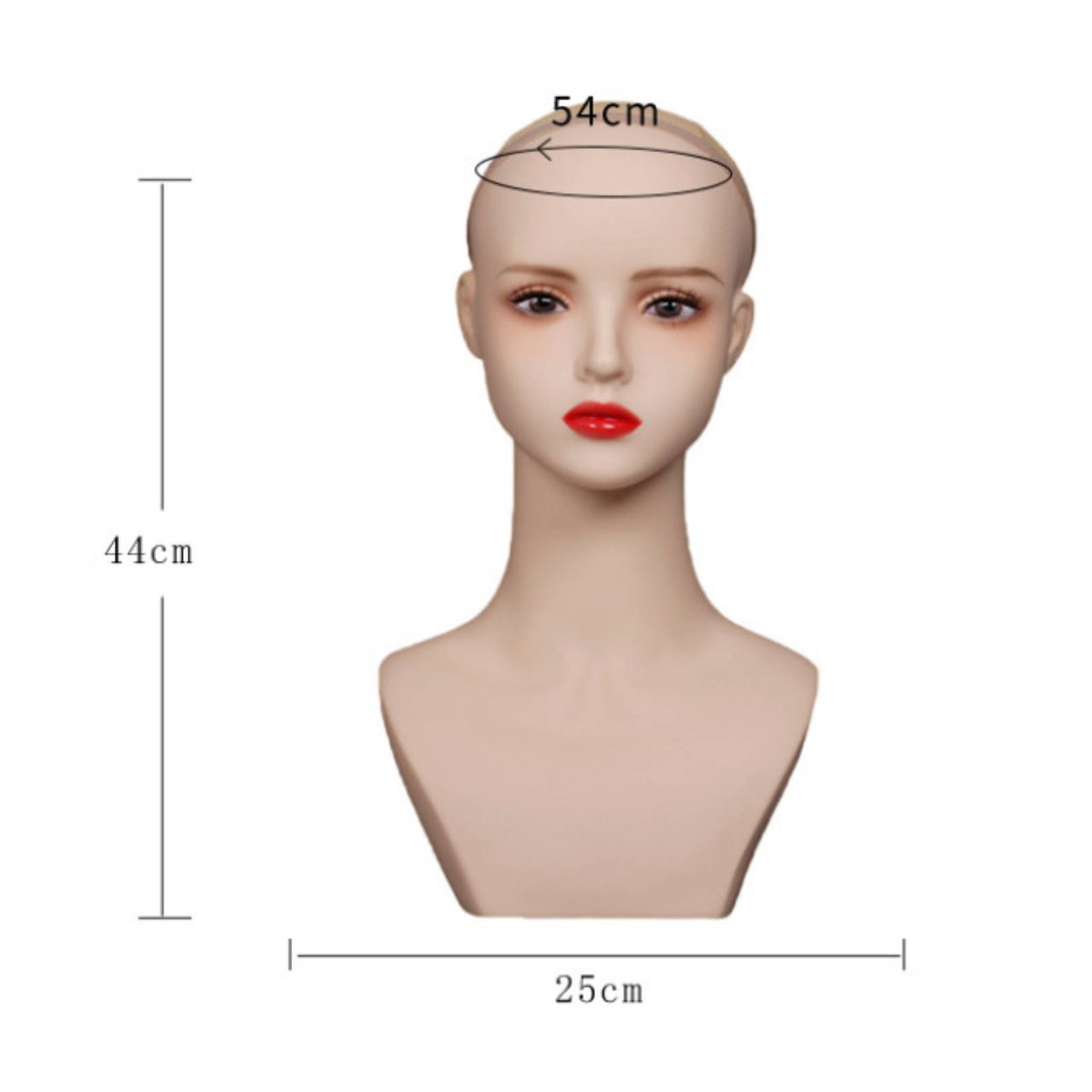 Female Display Head Eyelashes and Mouth Beauty Accessory Sturdy PVC