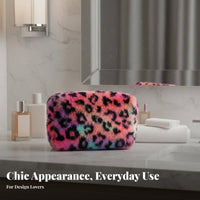 Leopard Print Makeup Bag Portable Soft Leopard Print Pouch Large Capacity