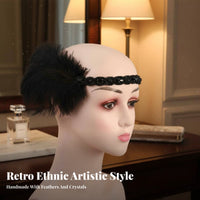 Feather Headband Crystal Embellished Gemst Single Ed Feather Hairband 1920s Dancer Headpiece Ethnic Design 1920s Design