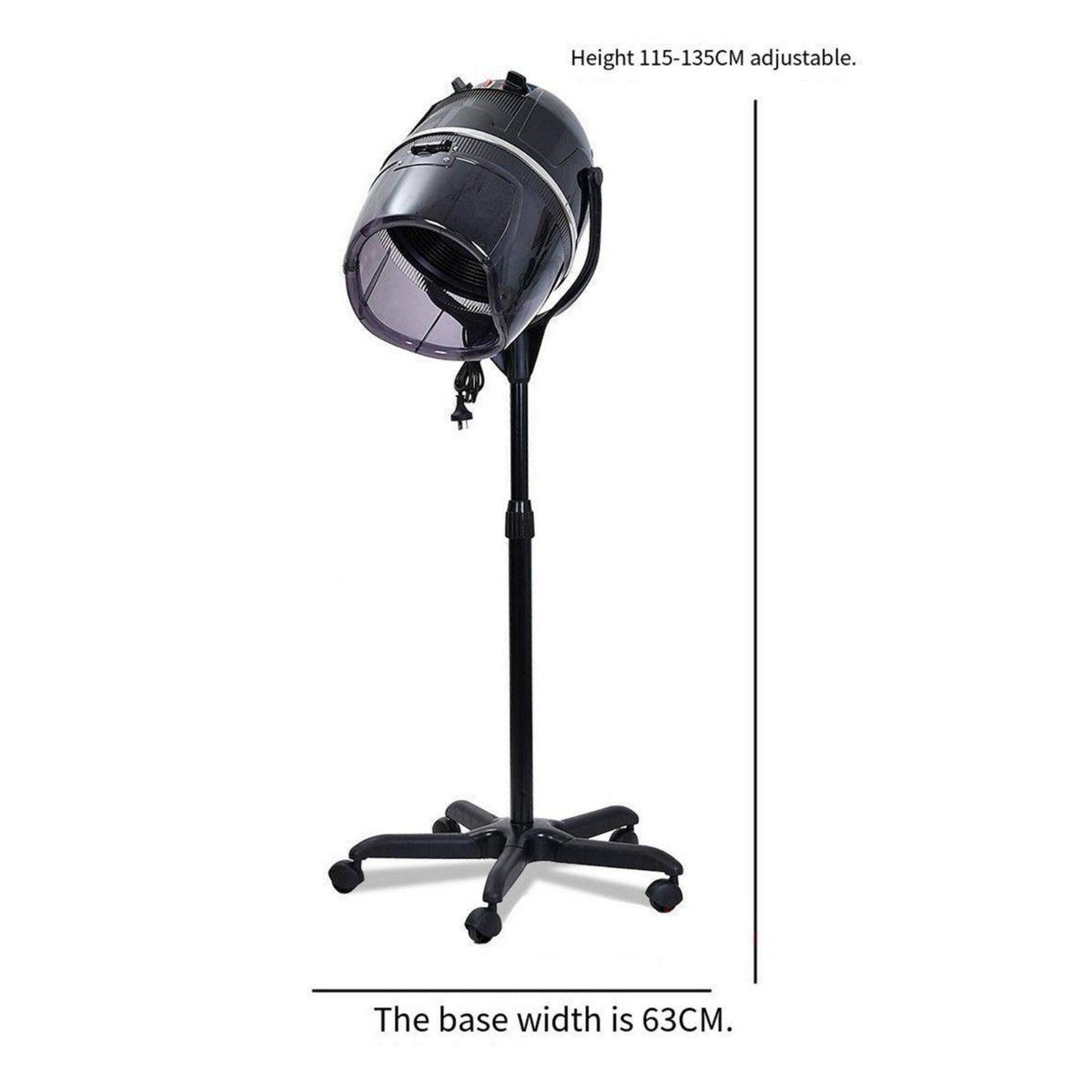 Salon Hood Dryer Adjustable Height Hooded Hair Dryer Gentle Drying