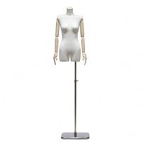 Half-Body Female Mannequin Telescopic Clothing Form Mirrored Base