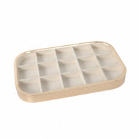 Rectangular Jewelry Tray Light Beige Accessory Storage Shallow