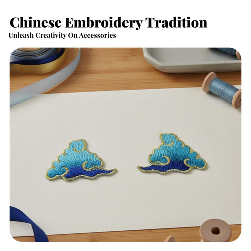Embroidered Phoenix Crown Headdress Applique Ethnic Design Chinese Design Embroidery Piece Sew-on Application for Dancers
