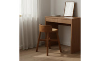 Rattan Dressing Table with Mirror Space Saving Wooden Makeup Vanity with Drawers