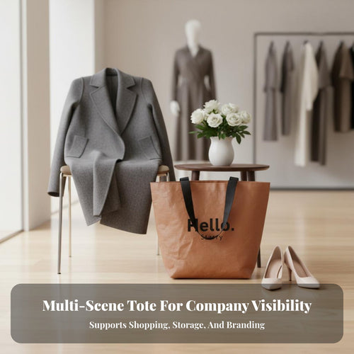Customizable Logo PP Woven Shopping Bag Double Handles Woven Tote Bag Washable for Retailers, Business Owners, Daily Use, Home Storage