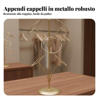 Metal Hat Display Rack Space-Saving Design Freestanding Hat Tree for Shop Owners