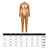 Tiger Print Full Body Suit Stretchy Tiger Print Catsuit Comfortable for Women
