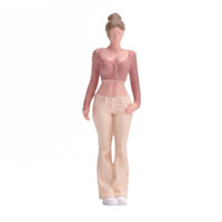 Hand-Painted Resin Figurine Bun hairdo 1/64 Resin Figure Realistic Miniature Decor