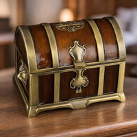 Treasure Chest Jewelry Box Alloy Vintage Jewelry Box Curved Lid