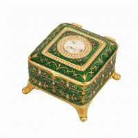 Decorative Jewelry Box Faceted Ornament Decor Item Fitted Lid