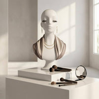 Female Mannequin Head Bust PVC Jewelry Display Head Molded Ears