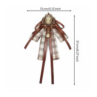 Preppy Uniform Bow Tie Elegant Design Pre-Tied Bow Brooch Double Wear Options