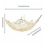 Metal Wire Fruit Bowl Easy to Golden Finish Wire Decorative Bowl Space Saving Household Decor for Living Room