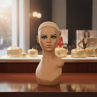 Hairpiece Display Head PVC Hairpiece Mannequin Head Shoulder Design for Photo
