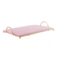 Padded Jewelry Display Tray Textile-Covered Accessory Organizer Raised Rim