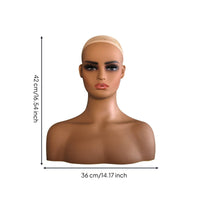 Mannequin Head Realistic Face Shape Hairpiece Display Head Portable Female Mannequin Bust for Salon