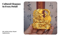Brings Fortune and Success Golden Koi Aquatic Creature Statue Creative Gift Fortunate Koi Aquatic Creature Figurine Exquisite Workmanship