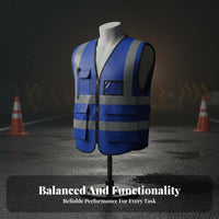 Reflective Safety Vest Breathable Material Construction Worker Vest Lightweight Long-Lasting for Street Workers
