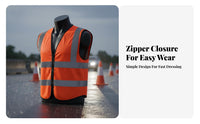 Reflective Safety Vest Lightweight High Visibility Work Vest Safety Workwear Long-Lasting Fastener Front Closure
