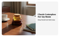Golden Bean Display Jar Wide Mouth Design Miniature Wealth Pot Decoration Glass Treasure Basin Gift Box Included