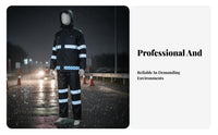 Long-Lasting Reflective Rain Suit Breathable Material High Visibility Rain Jacket and Pants Windproof for Traffic Men, Motorcycling, Hiking