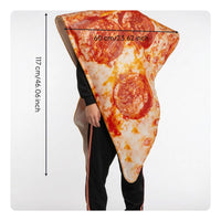 Pizza Slice Costume Printed Wedge Costume Poncho Black Border for Performance