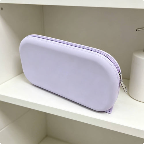 Silicone Zip Pouch Large Capacity Waterproof Cosmetic Case Easy to Clean